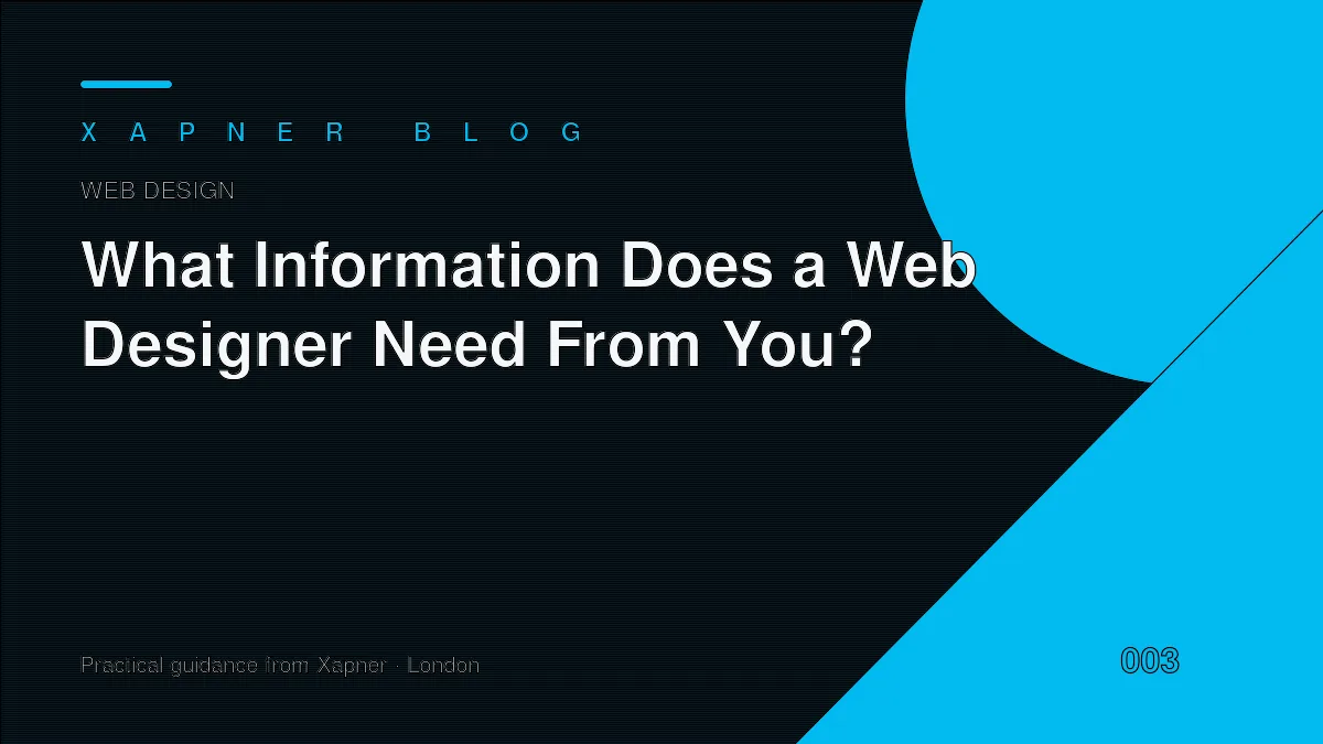 What Information Does a Web Designer Need From You? — practical guidance from Xapner