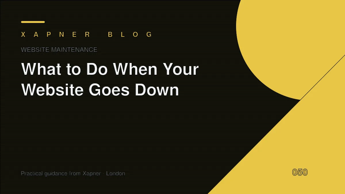 What to Do When Your Website Goes Down — practical guidance from Xapner